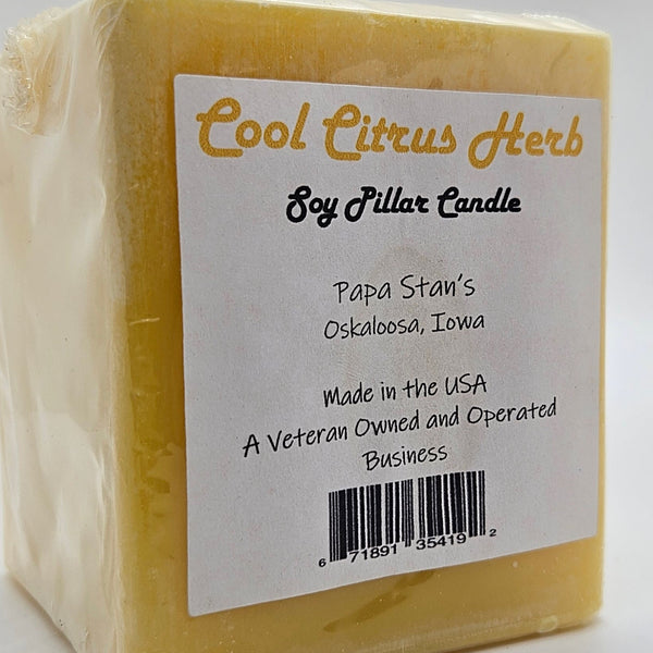 Cool Citrus Herb Soy Candle by Papa Stan's of Iowa
