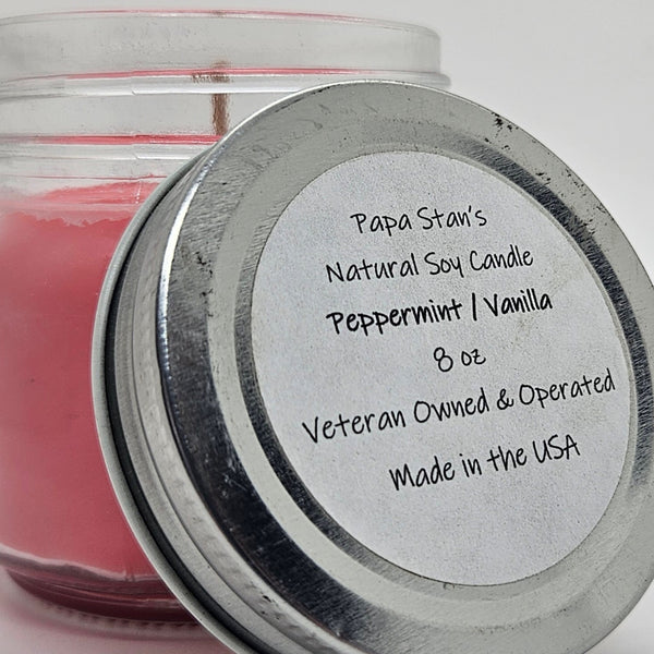 Peppermint / Vanilla Soy Candle by Papa Stan's of Iowa