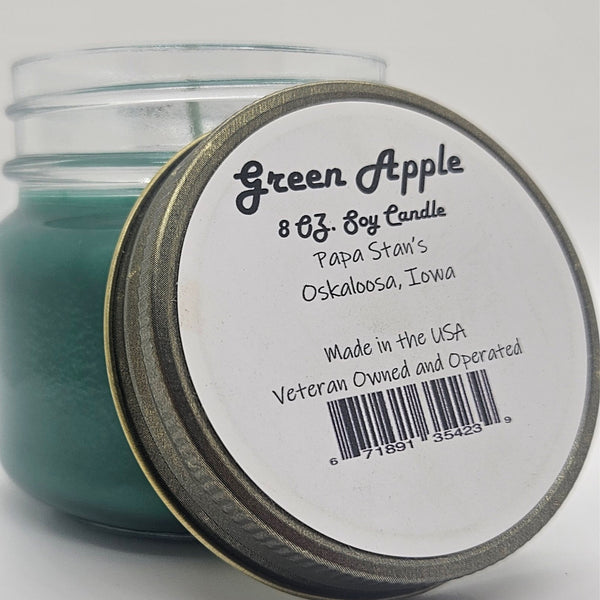 Green Apple Soy Candle by Papa Stan's of Iowa