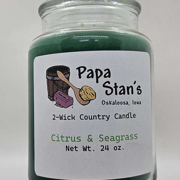 Citrus & Seagrass Seasonal Candle by Papa Stan's of Iowa