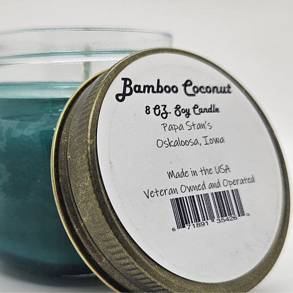 Bamboo/coconut Soy Candle by Papa Stan's of Iowa