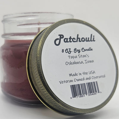 Patchuoli Soy Candle by Papa Stan's of Iowa