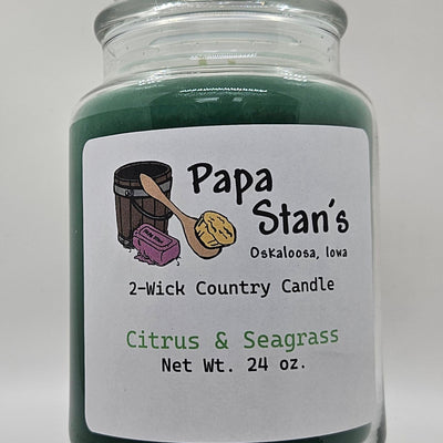 Citrus & Seagrass Seasonal Candle by Papa Stan's of Iowa