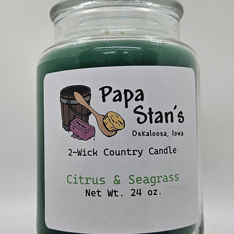 Citrus & Seagrass Seasonal Candle by Papa Stan's of Iowa